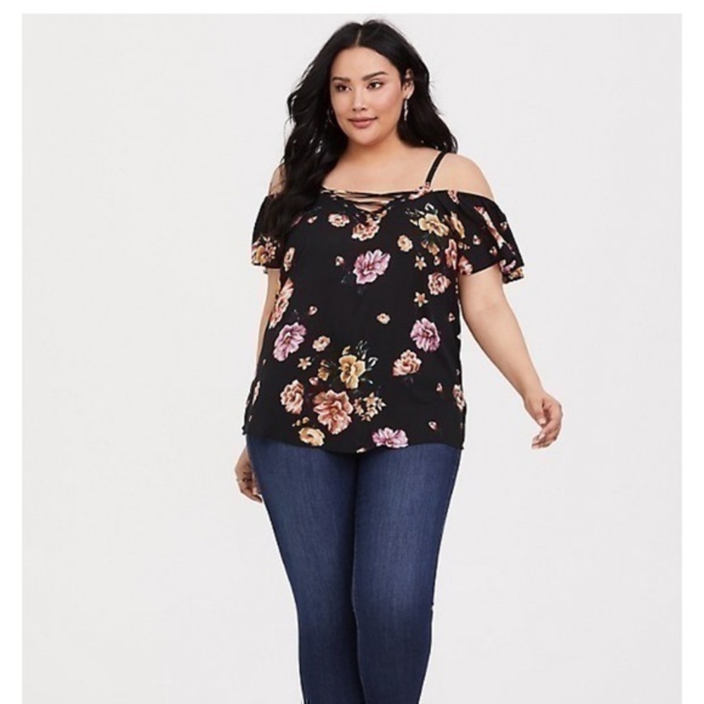 Torrid Cold Shoulder Blouse Top Sz 2 or 18/20 2X 18 20